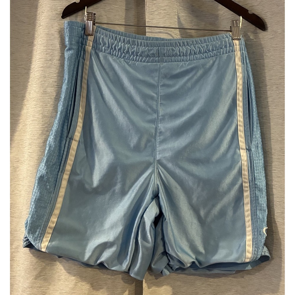 VTG AND1 Shorts Mens Blue Dazzle Basketball Shiny Silky Mesh Gym Y2K Size 34
